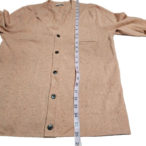 Club Monaco Salmon Pink Multi Fleck Buttons Pocket Cardigan Sweater size S - Picture 3 of 9